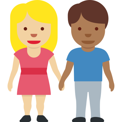 Мужчина и женщина: светлый тон кожи темный тон кожи для Twitter (X) Twemoji 15.0.3