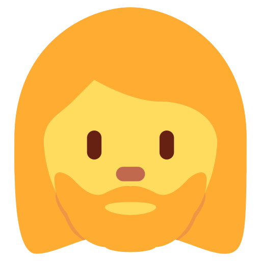 Бородата жінка для Twitter (X) Twemoji 15.0.3