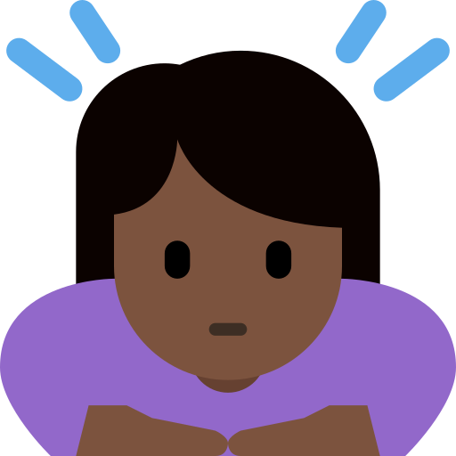 Женщина кланяется: очень темный тон кожи для Twitter (X) Twemoji 15.0.3