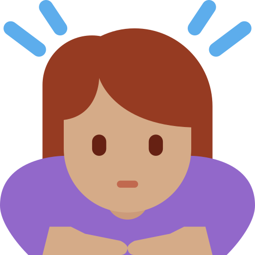 Женщина кланяется: средний тон кожи для Twitter (X) Twemoji 15.0.3