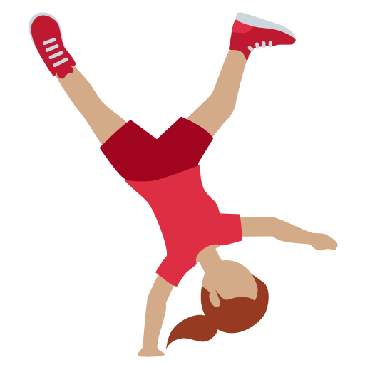 Жінка-акробат: середній тон шкіри для Twitter (X) Twemoji 15.0.3