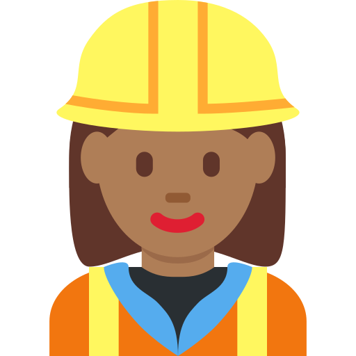 Жінка-будівельник: темний тон шкіри для Twitter (X) Twemoji 15.0.3