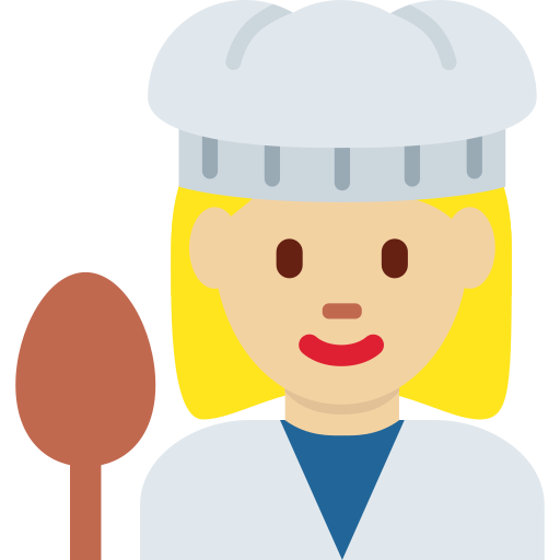 Повариха: светлый тон кожи для Twitter (X) Twemoji 15.0.3