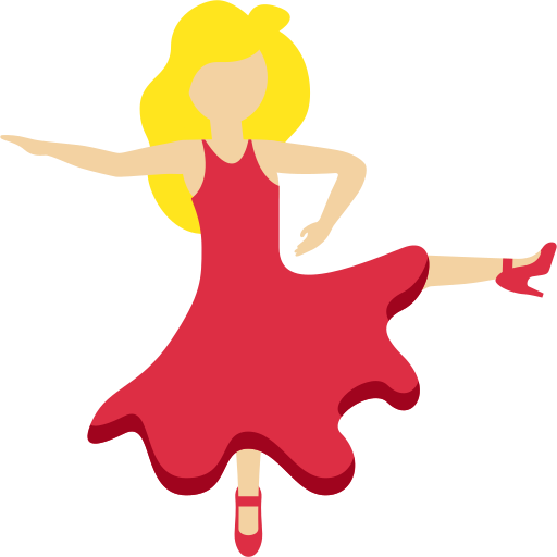 Танцующая женщина: светлый тон кожи для Twitter (X) Twemoji 15.0.3