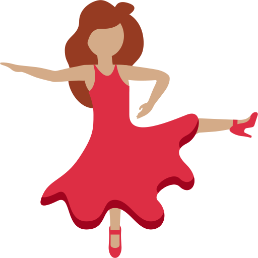 Танцююча жінка: середній тон шкіри для Twitter (X) Twemoji 15.0.3