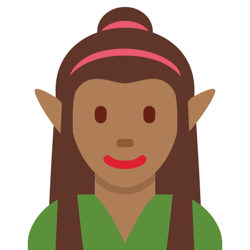 Жінка-ельф: темний тон шкіри для Twitter (X) Twemoji 15.0.3
