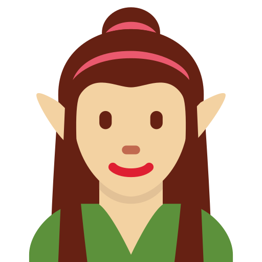 Женщина-эльф: светлый тон кожи для Twitter (X) Twemoji 15.0.3