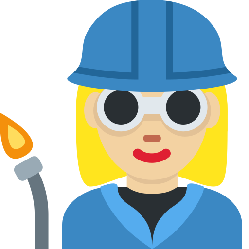 Працівниця: світлий тон шкіри для Twitter (X) Twemoji 15.0.3