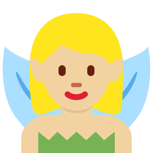 Жінка-фея: світлий тон шкіри для Twitter (X) Twemoji 15.0.3