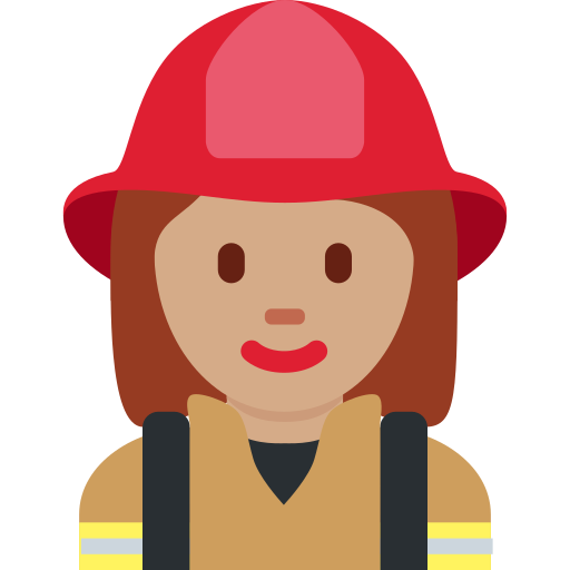 Женщина-пожарный: средний тон кожи для Twitter (X) Twemoji 15.0.3