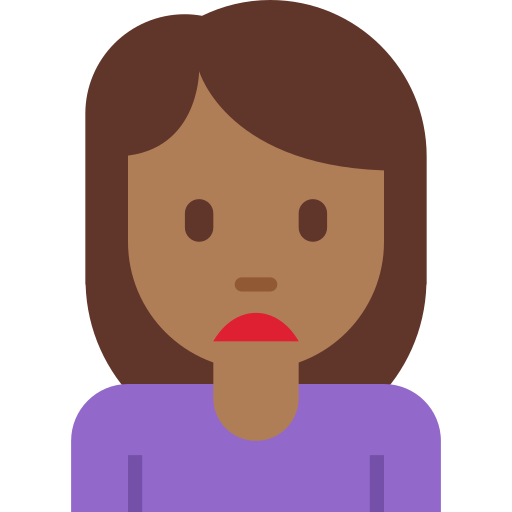 Нахмурившаяся женщина: темный тон кожи для Twitter (X) Twemoji 15.0.3