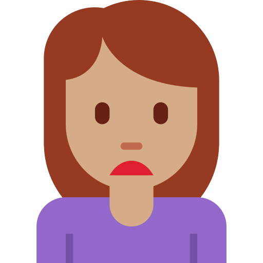 Нахмурившаяся женщина: средний тон кожи для Twitter (X) Twemoji 15.0.3
