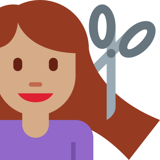 Жінка у перукаря: середній тон шкіри для Twitter (X) Twemoji 15.0.3