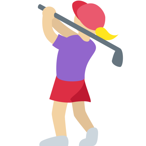 Жінка грає в гольф: світлий тон шкіри для Twitter (X) Twemoji 15.0.3