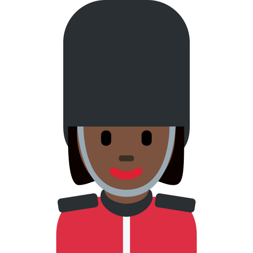 Женщина-гвардеец: очень темный тон кожи для Twitter (X) Twemoji 15.0.3