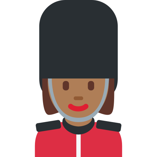 Жінка-гвардієць: темний тон шкіри для Twitter (X) Twemoji 15.0.3