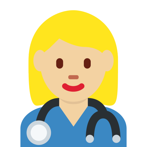Жінка-лікар: світлий тон шкіри для Twitter (X) Twemoji 15.0.3