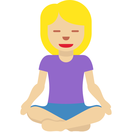 Жінка в позі лотоса: світлий тон шкіри для Twitter (X) Twemoji 15.0.3