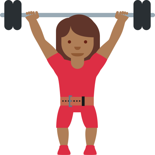 Жінка зі штангою: темний тон шкіри для Twitter (X) Twemoji 15.0.3