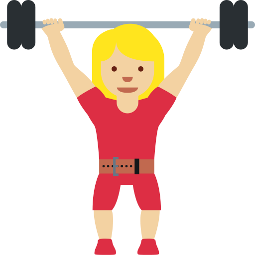 Жінка зі штангою: світлий тон шкіри для Twitter (X) Twemoji 15.0.3