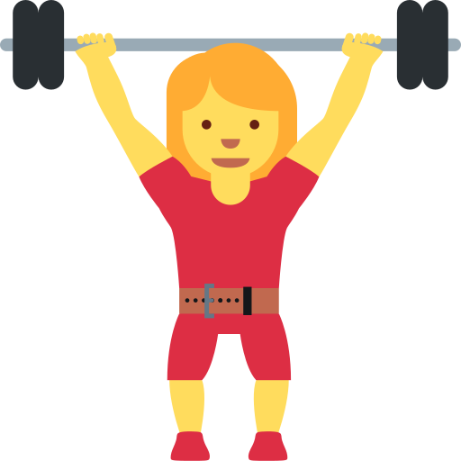 Жінка зі штангою для Twitter (X) Twemoji 15.0.3