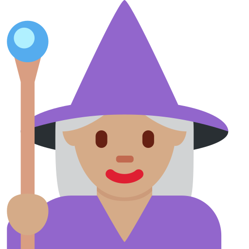Жінка-маг: середній тон шкіри для Twitter (X) Twemoji 15.0.3