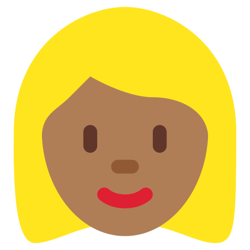 Блондинка: темний тон шкіри для Twitter (X) Twemoji 15.0.3