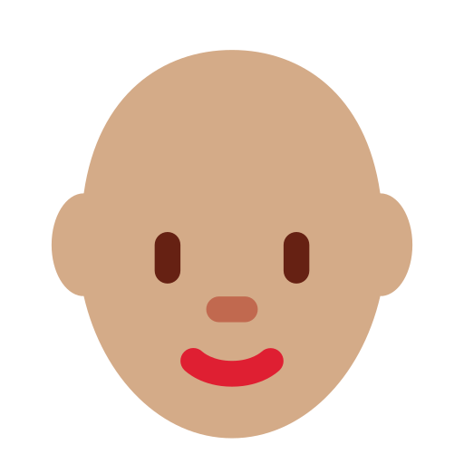 Жінка: середній тон шкіри без волосся для Twitter (X) Twemoji 15.0.3