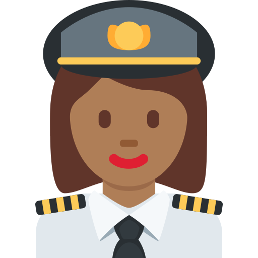 Женщина-пилот: темный тон кожи для Twitter (X) Twemoji 15.0.3