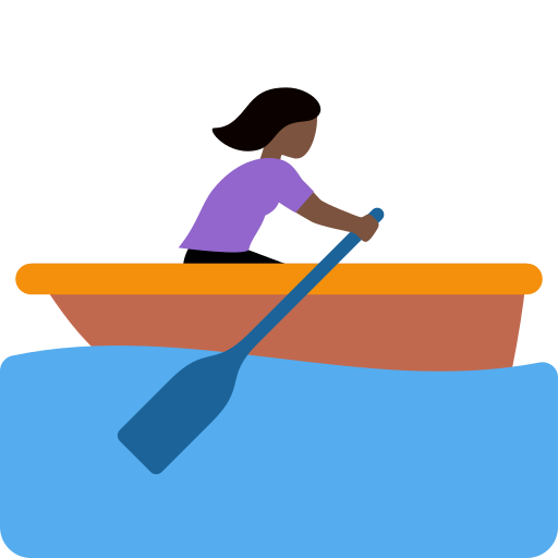 Гребчиха: очень темный тон кожи для Twitter (X) Twemoji 15.0.3