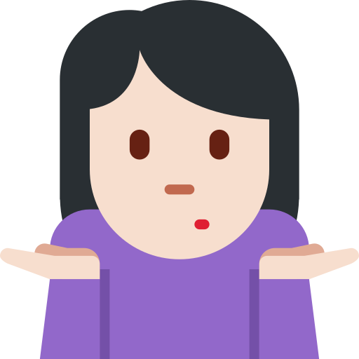 Жінка знизує плечима: дуже світлий тон шкіри для Twitter (X) Twemoji 15.0.3