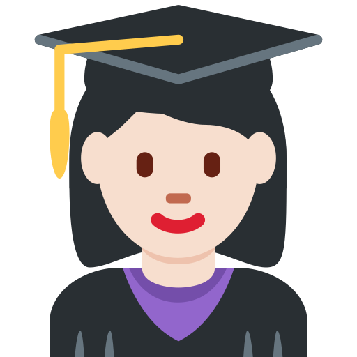 Студентка: дуже світлий тон шкіри для Twitter (X) Twemoji 15.0.3