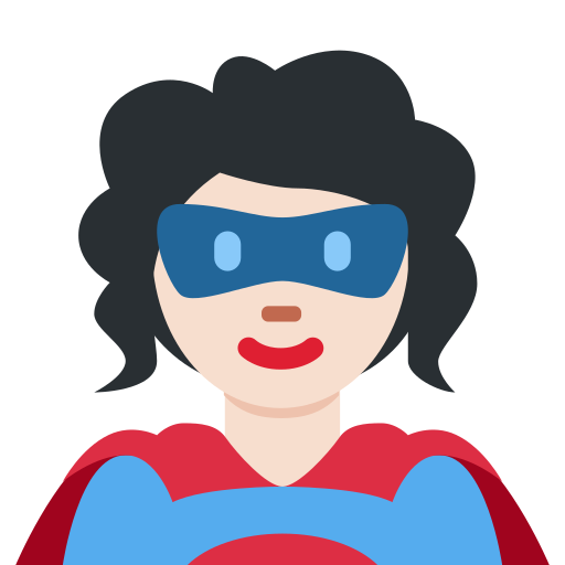 Женщина-супергерой: очень светлый тон кожи для Twitter (X) Twemoji 15.0.3