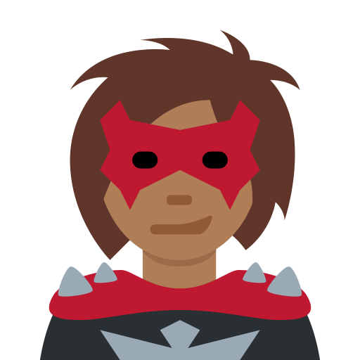 Жінка-суперлиходій: темний тон шкіри для Twitter (X) Twemoji 15.0.3