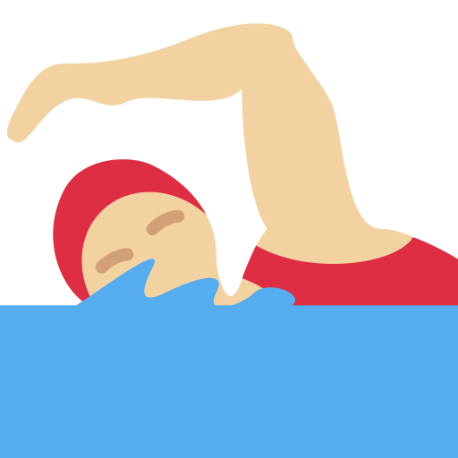 Пловчиха: светлый тон кожи для Twitter (X) Twemoji 15.0.3