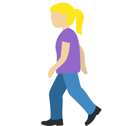 Женщина идет: светлый тон кожи для Twitter (X) Twemoji 15.0.3