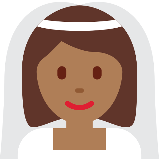  Женщина в фате: темный тон кожи для Twitter (X) Twemoji 15.0.3