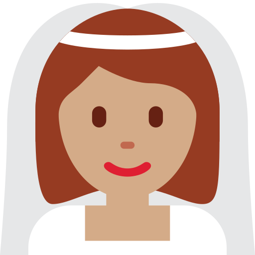 Женщина в фате: средний тон кожи для Twitter (X) Twemoji 15.0.3