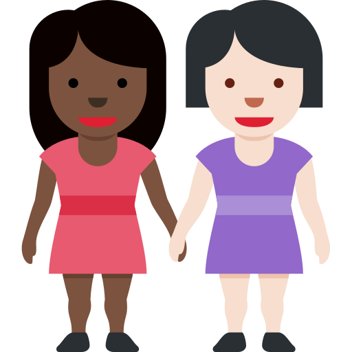 Дві жінки: дуже темний тон шкіри дуже світлий тон шкіри для Twitter (X) Twemoji 15.0.3