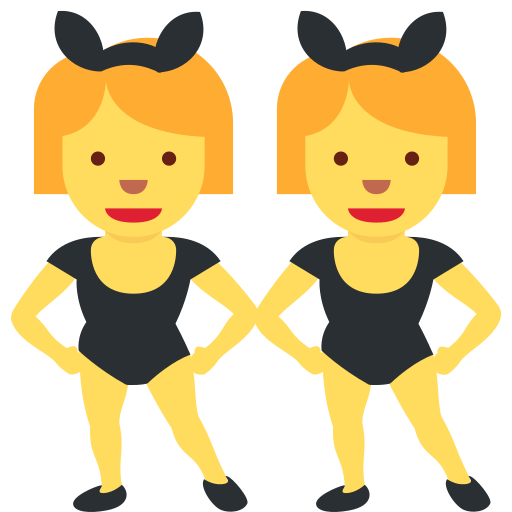 Женщины с ушами кролика для Twitter (X) Twemoji 15.0.3