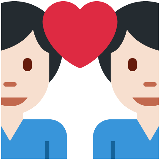 Пара з серцем-чоловік: світлий тон шкіри, чоловік: без тону шкіри для Twitter (X) Twemoji 15.0