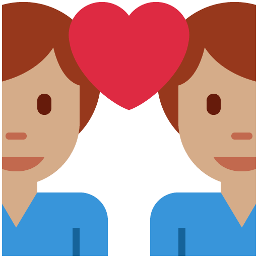 Пара з серцем-чоловік: середній тон шкіри, чоловік: без тону шкіри для Twitter (X) Twemoji 15.0