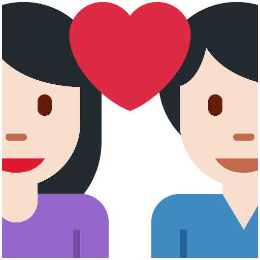 Пара з серцем-жінка: світлий тон шкіри, чоловік: без тону шкіри для Twitter (X) Twemoji 15.0