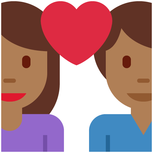 Пара з серцем-жінка: середньо-темний тон шкіри, чоловік: без тону шкіри для Twitter (X) Twemoji 15.0