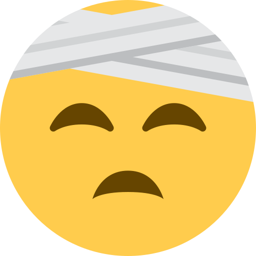 Obličej s obvazem na hlavě