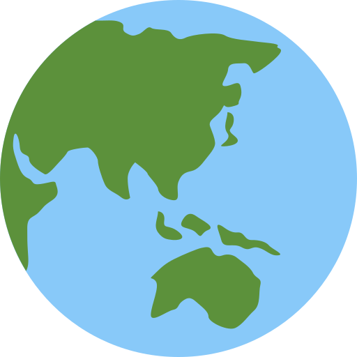 Globus zobrazující Asii a Austrálii