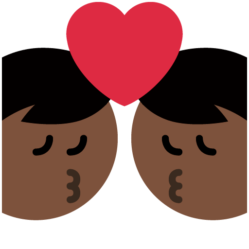 Поцілунок-чоловік: темний тон шкіри, чоловік: без тону шкіри для Twitter (X) Twemoji 15.0