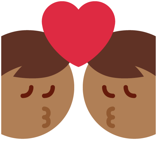 Поцілунок-Чоловік: Середньо-Темний Тон Шкіри, Чоловік: Без Тону Шкіри для Twitter (X) Twemoji 15.0