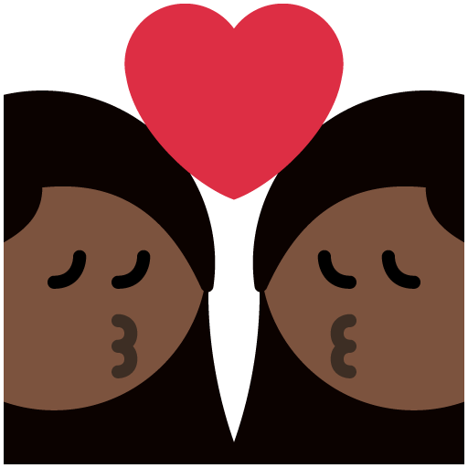 Поцілунок-жінка: темний тон шкіри, жінка: без тону шкіри для Twitter (X) Twemoji 15.0