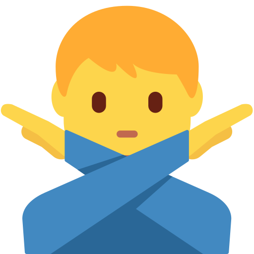 Muž gestikulující ne
